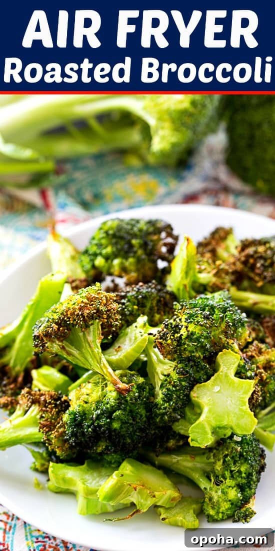 Crispy Air Fryer Roasted Broccoli Recipe 6 Air Fryer Roasted Broccoli #lowcarb #healthy #airfryer
