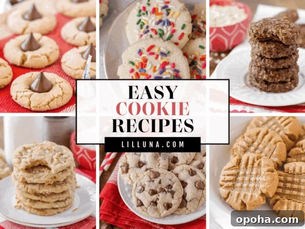 Collage of easy cookie recipes.
