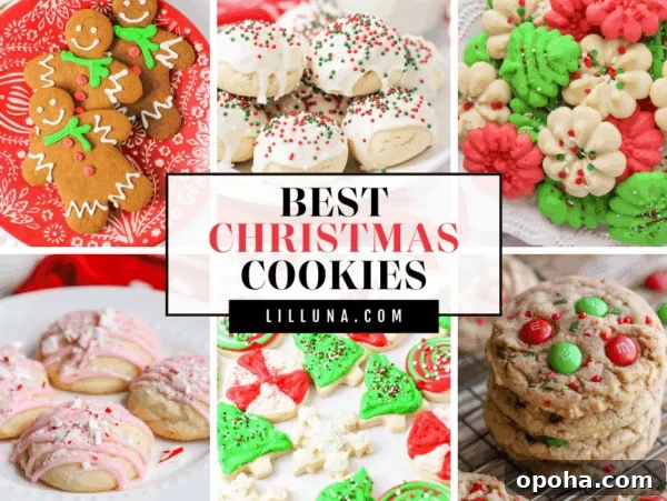 Collage of Christmas cookies perfect for the Holiday season.