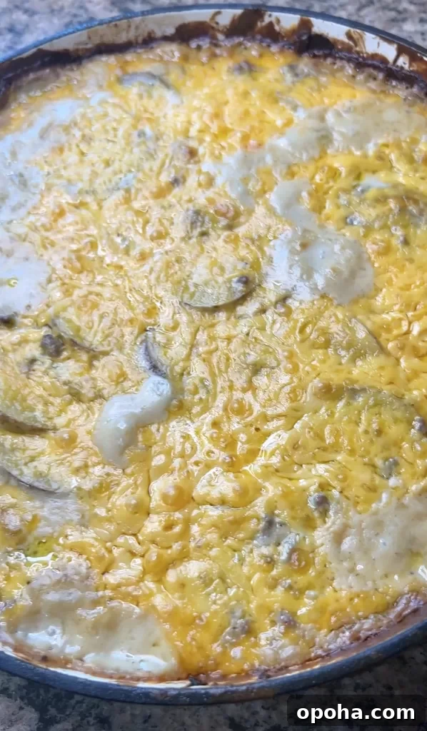 Portion of casserole