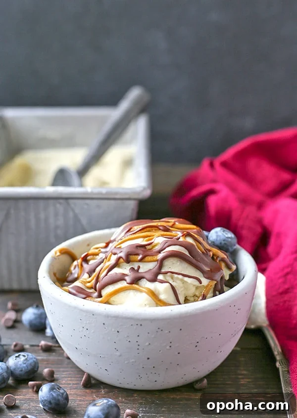 This Paleo Vanilla Bean Ice Cream is creamy, sweet, and so perfect for summer! Only 5 ingredients and ready to be topped with your favorite toppings. Gluten free, dairy free, and naturally sweetened.