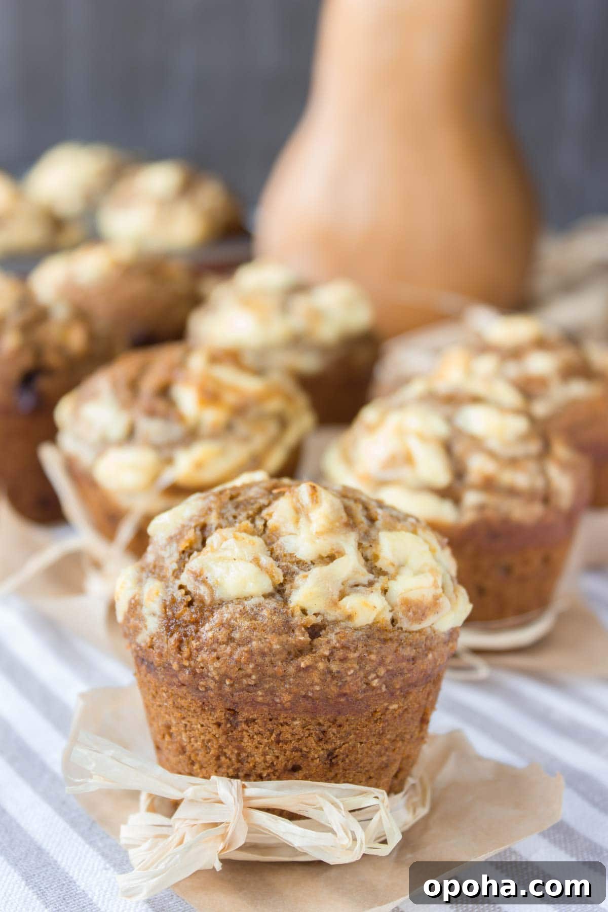 Pumpkin Cheesecake Muffins closeup