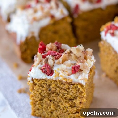 Pumpkin Bars with cream cheese frosting