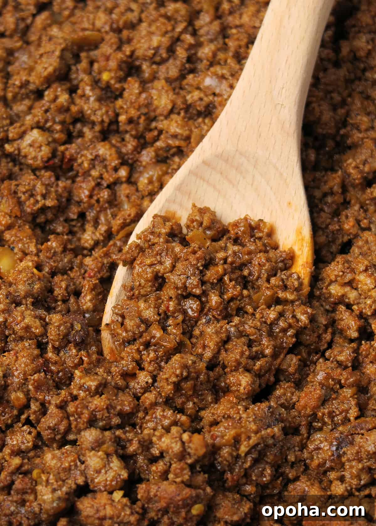 Taco Meat Recipe: Skillet, Instant Pot, or Crock Pot Options 2 close up of a spoonful of easy taco meat
