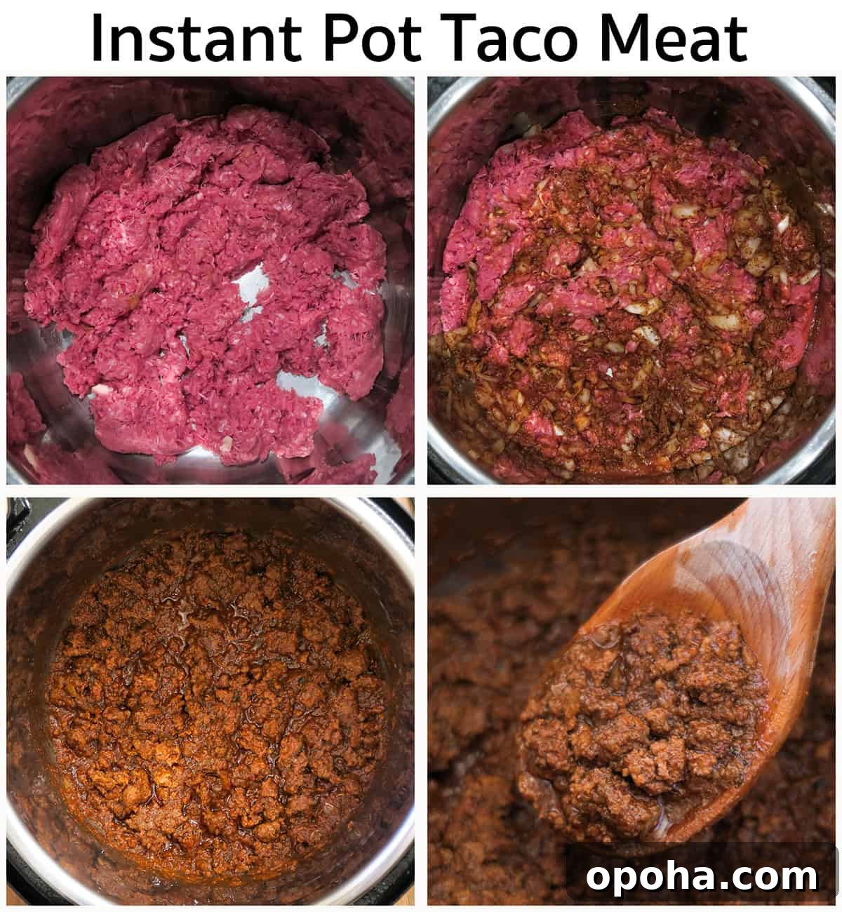 Taco Meat Recipe: Skillet, Instant Pot, or Crock Pot Options 12 images of the steps for making instant pot taco meat