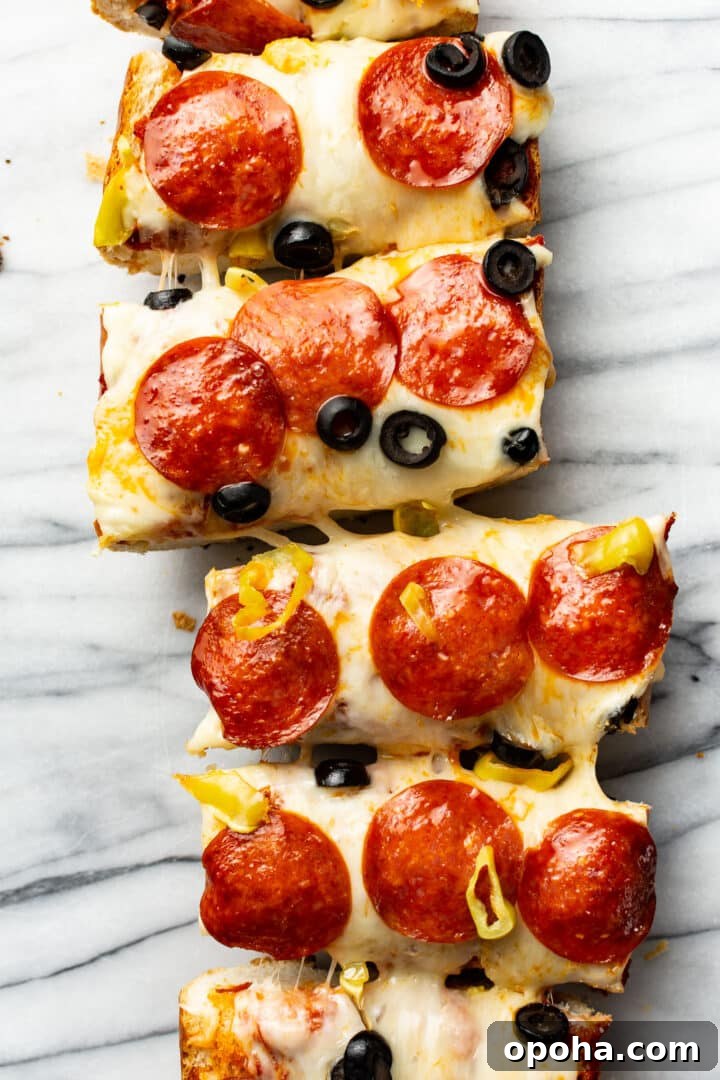 slices of french bread pepperoni pizza