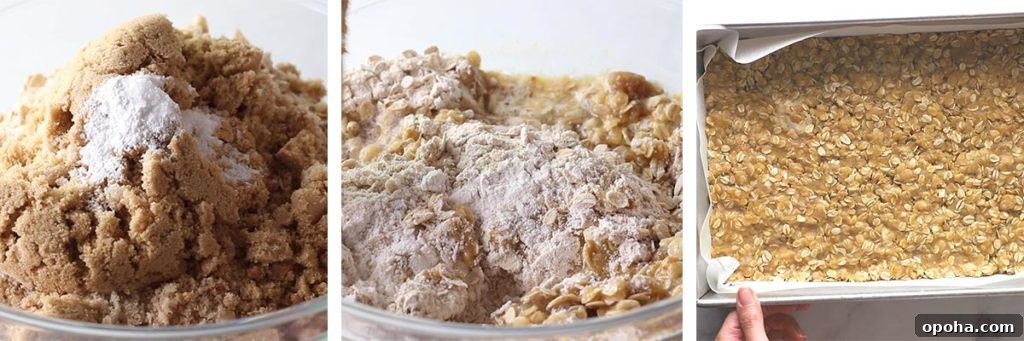 Crumble topping for oatmeal bars