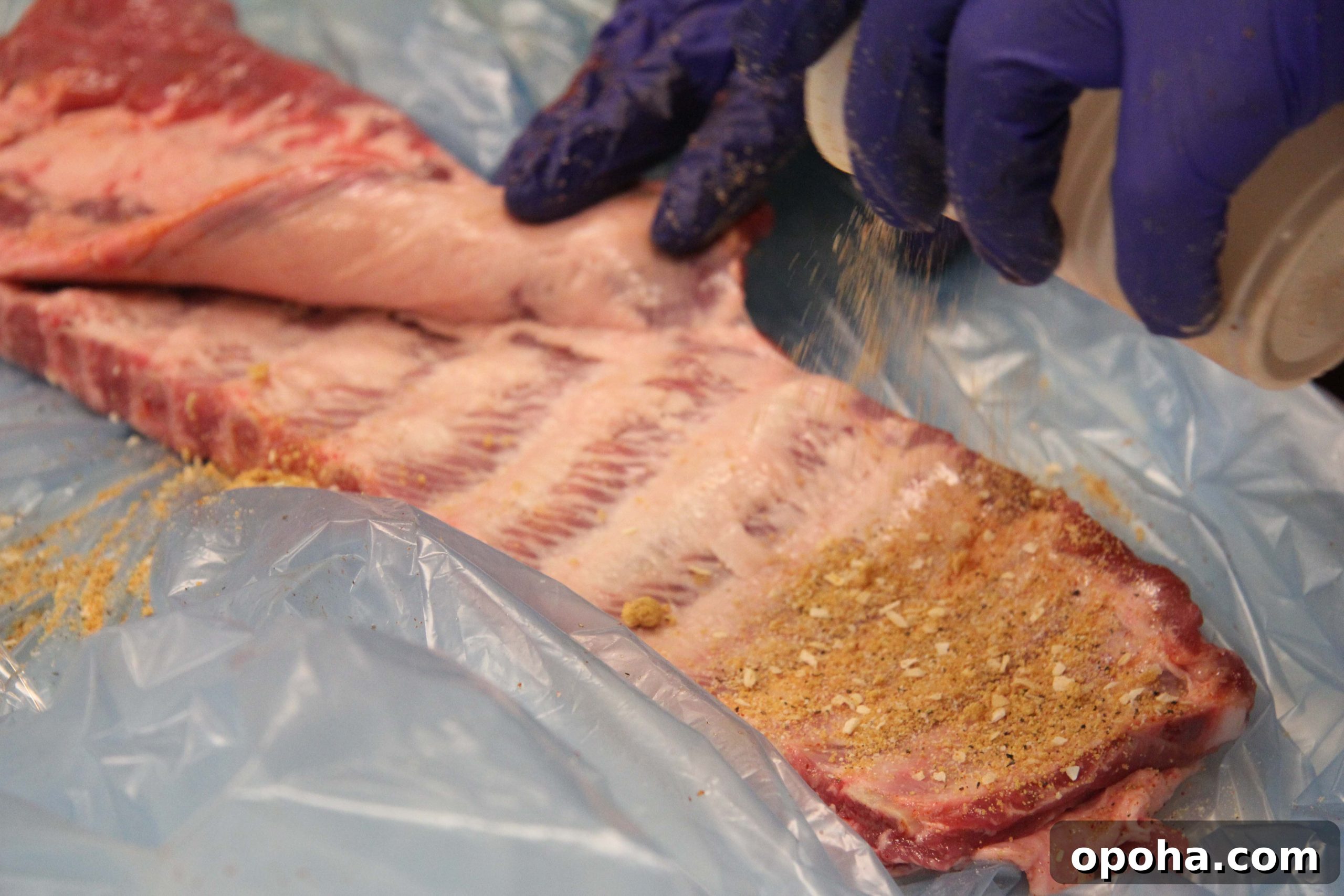 seasoning the pork ribs