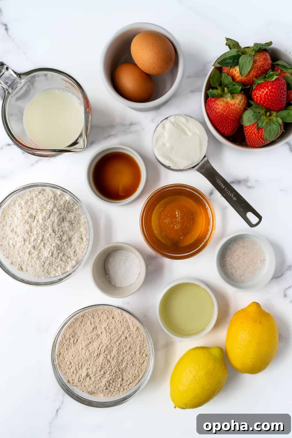 Strawberry Lemon Muffins Ingredients.