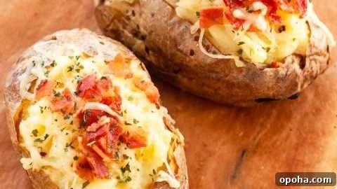 Soft, fluffy oven-baked potato — no foil required.