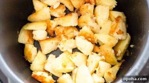 Instant Pot roasted potatoes: cook then roast for the best texture.
