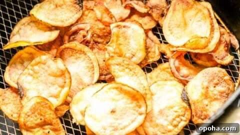 Air Fryer potato chips: low oil, quick, and crispy.