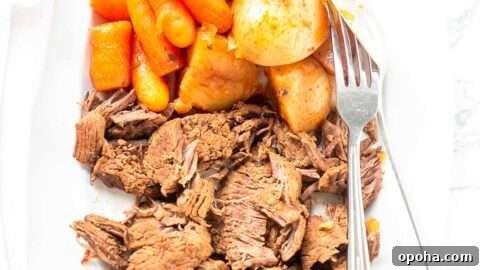 Instant Pot pot roast with potatoes for a complete meal.