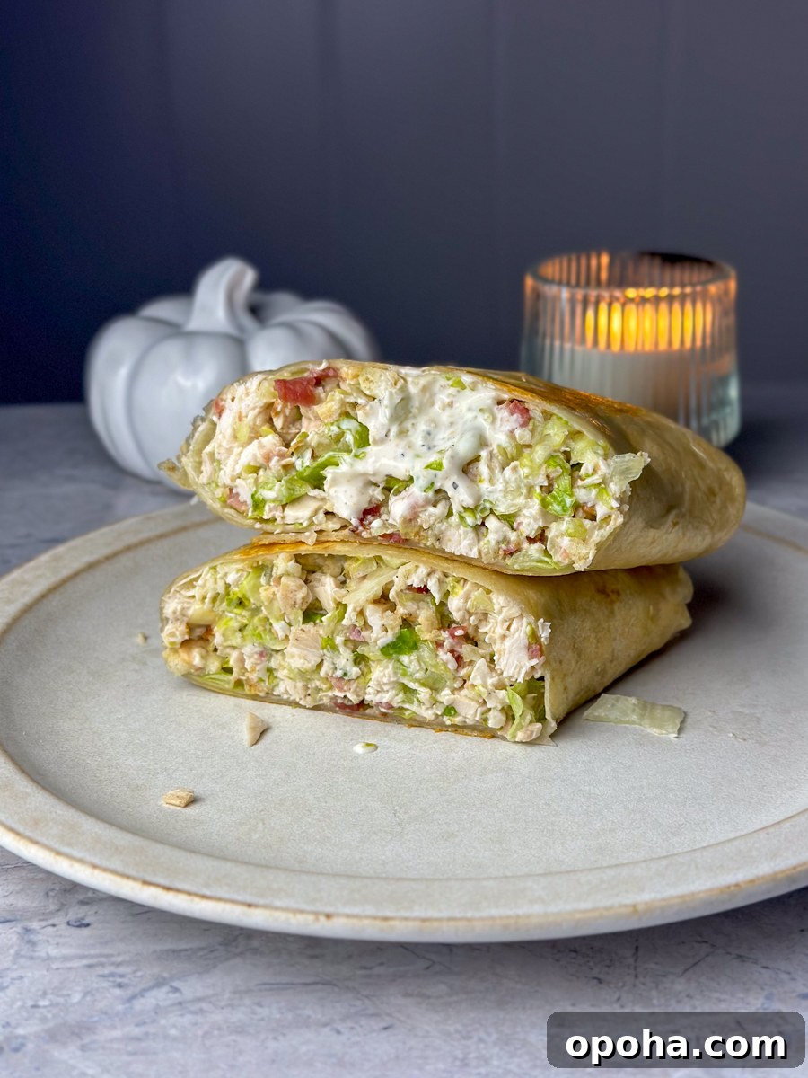 Crispy Chicken Caesar Salad Wrap Recipe 2 chopped chicken ceasar wrap