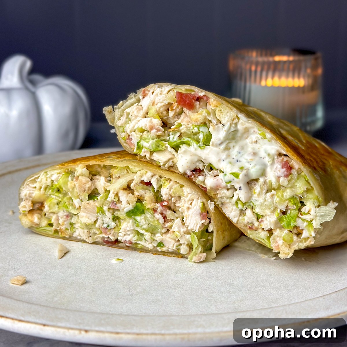 Crispy Chicken Caesar Salad Wrap Recipe 7 chopped chicken ceasar wrap