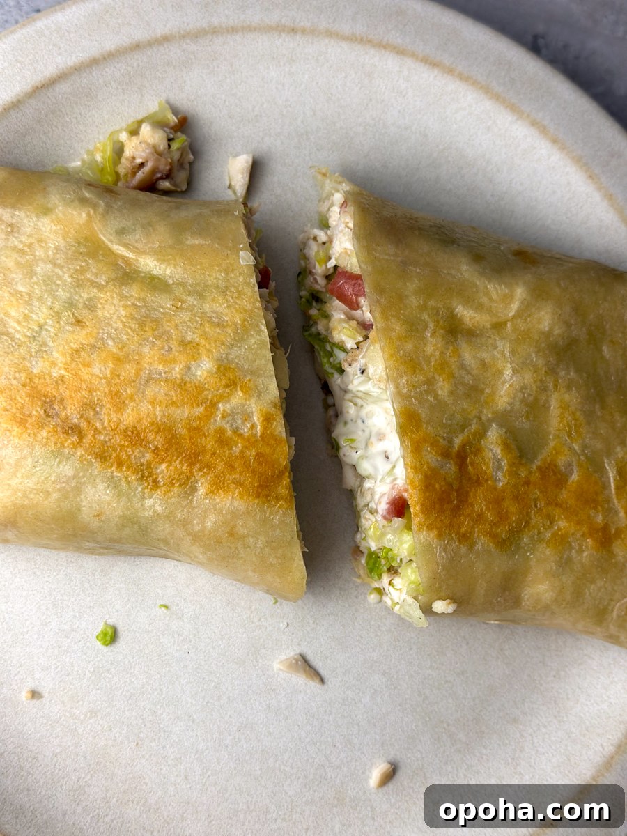 Crispy Chicken Caesar Salad Wrap Recipe 8 chopped chicken ceasar wrap