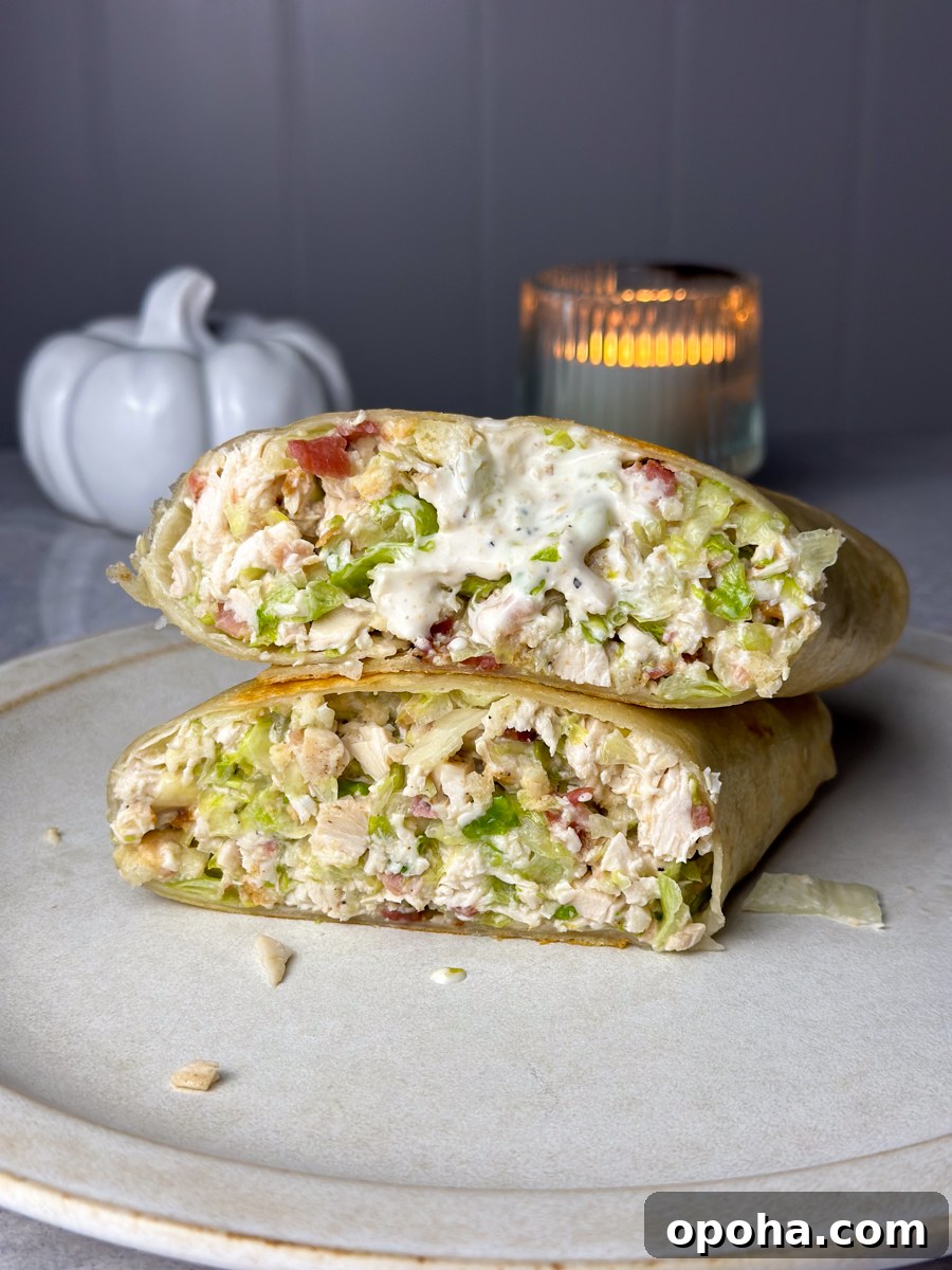 Crispy Chicken Caesar Salad Wrap Recipe 10 chopped chicken ceasar wrap