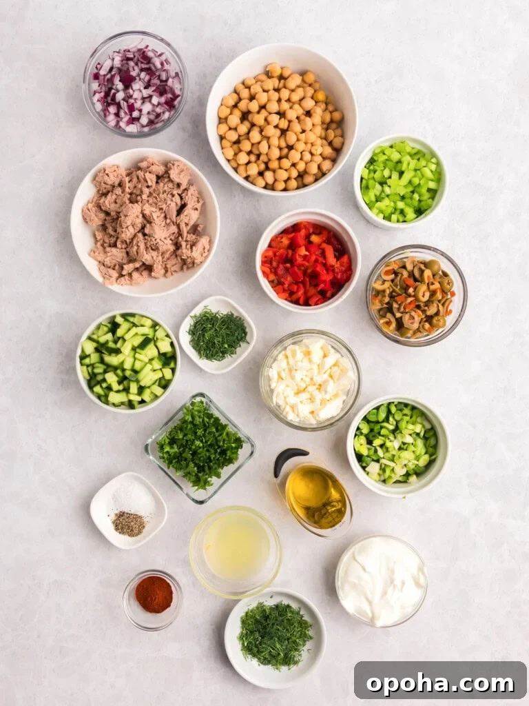Mediterranean Tuna and Chickpea Salad recipe ingredients