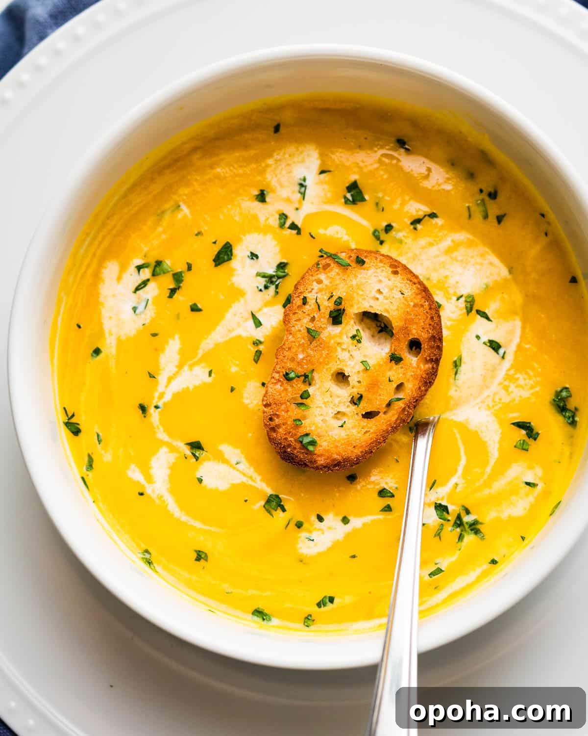 Ginger Curry Parsnip and Carrot Soup Recipe 5 parsnip soup in a bowl.