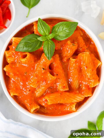 Roasted red pepper sauce image.