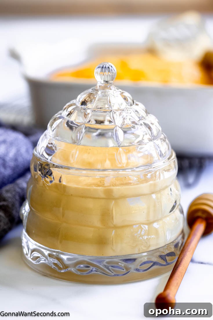 whipped honey in a glass honey jar