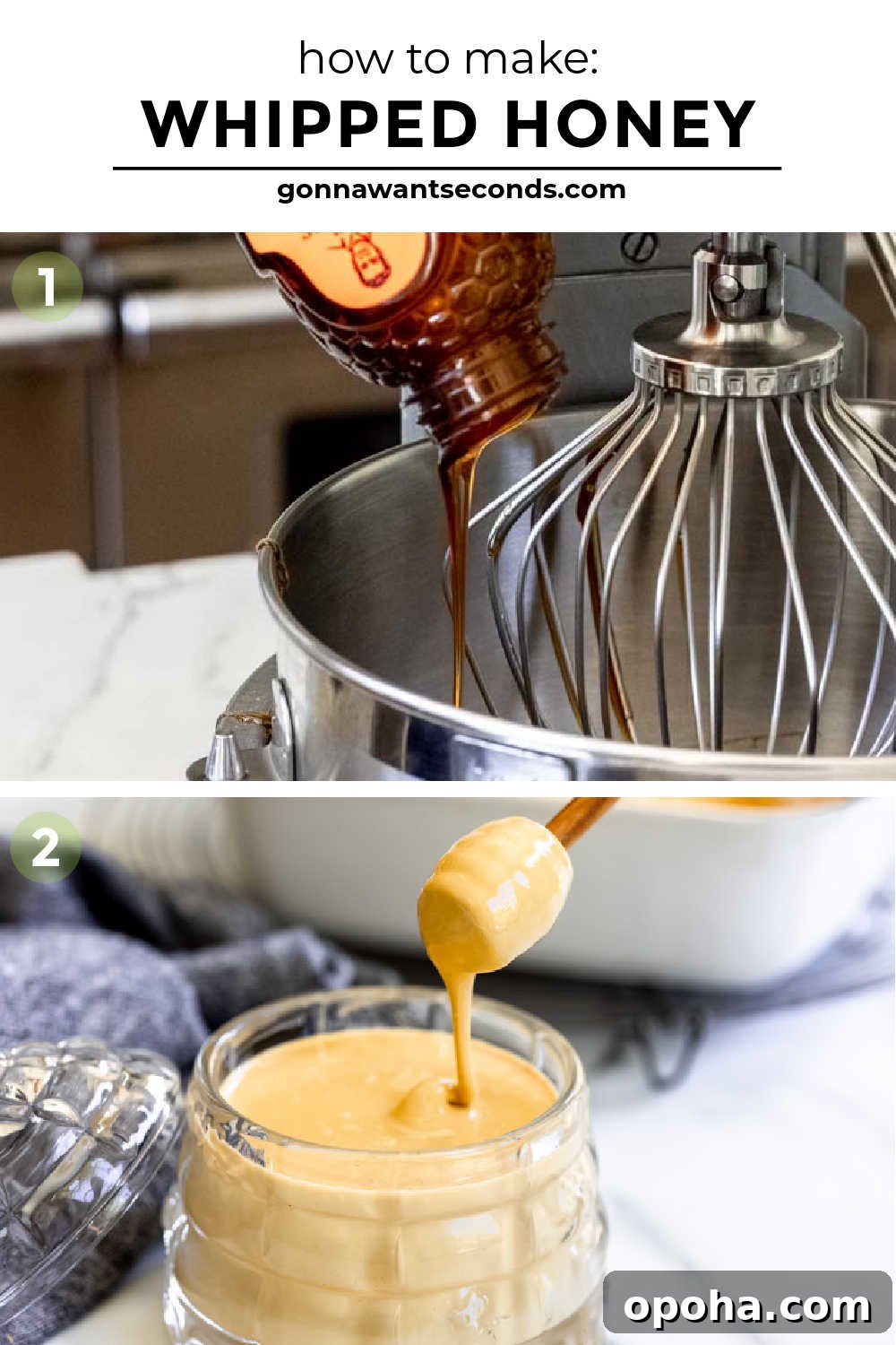 Step by step how to make whipped honey