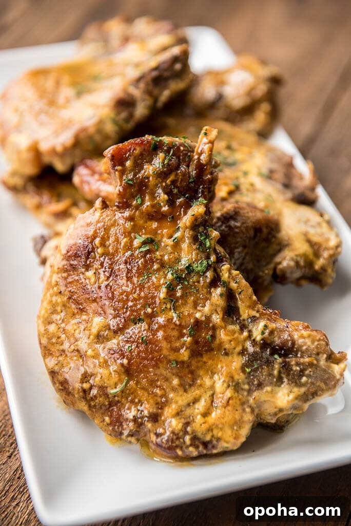 Slow Cooker Honey Mustard Pork Chops