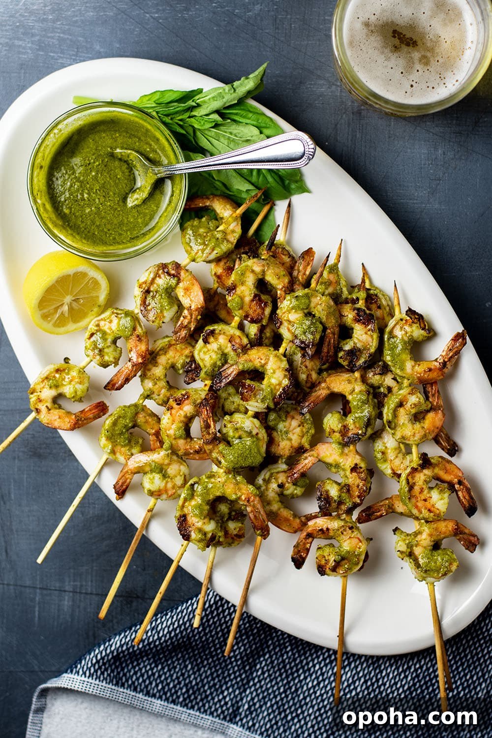 Pesto Grilled Shrimp Skewers Recipe for Summer BBQ 2 Grilled Pesto Shrimp Skewers Recipe