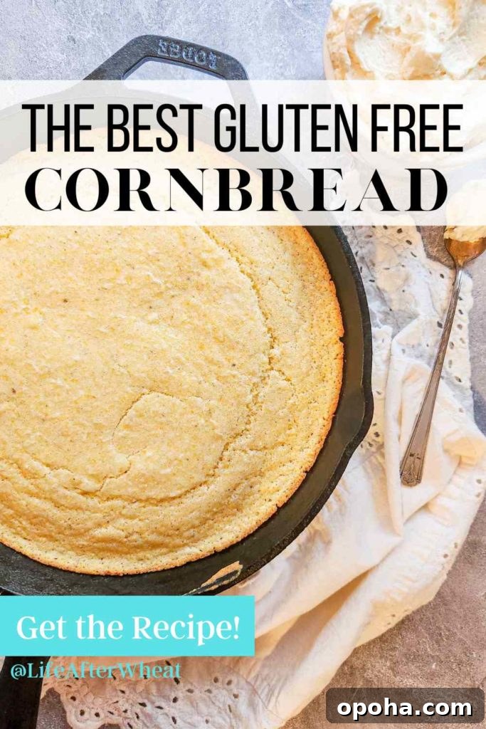 Gluten-Free Cornbread Recipe: Moist, Simple, and Flavorful 2 the best gluten free cornbread pinterest image