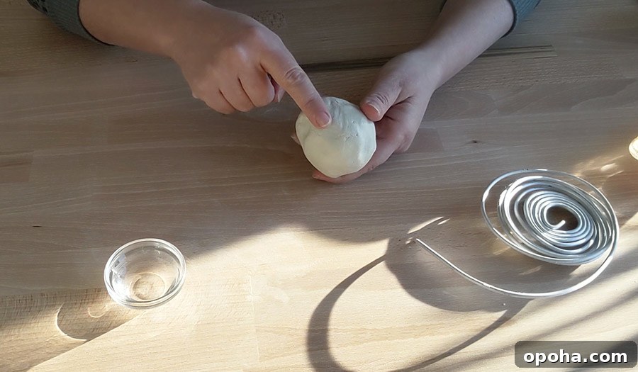 Working a ball of air dry clay