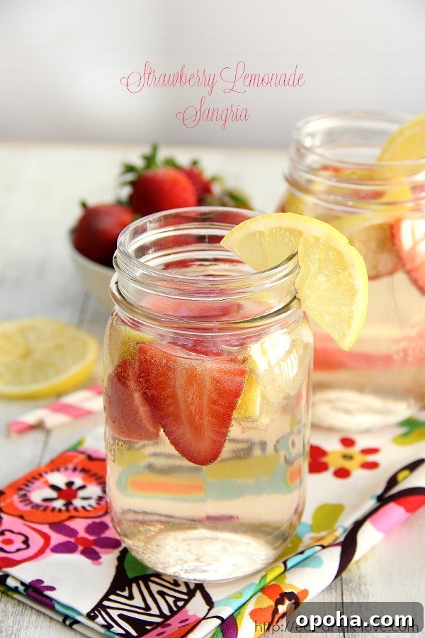Strawberry Lemonade Sangria Recipe for Summer Parties 2 Strawberry Lemonade Sangria