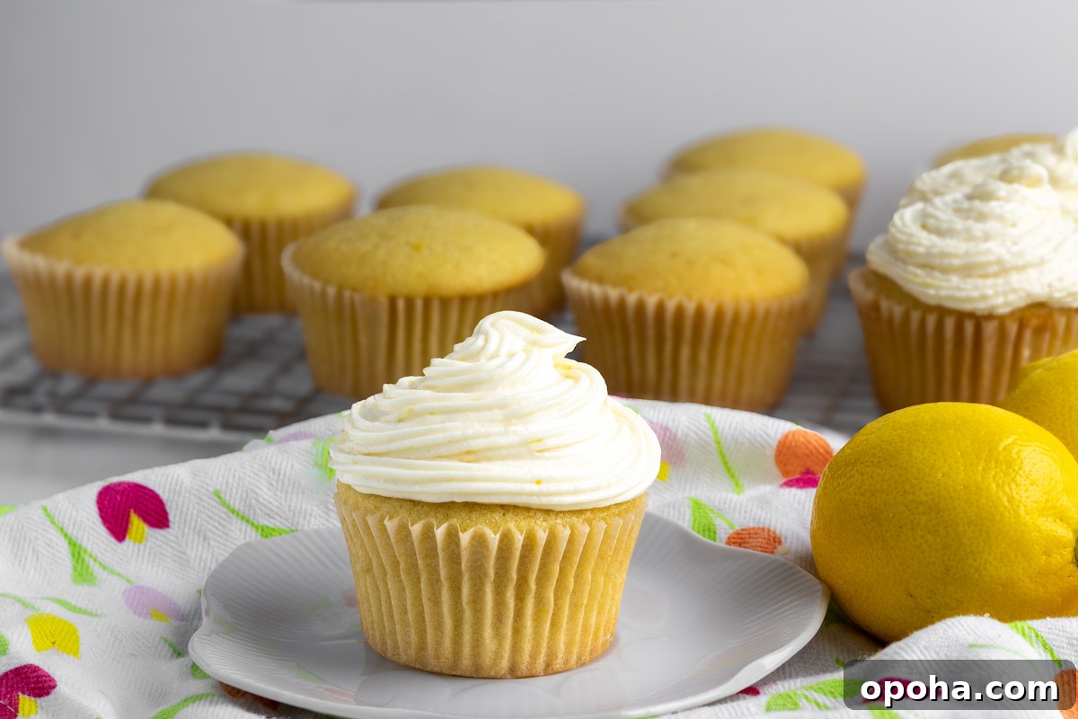 Frosted lemon cupcakes