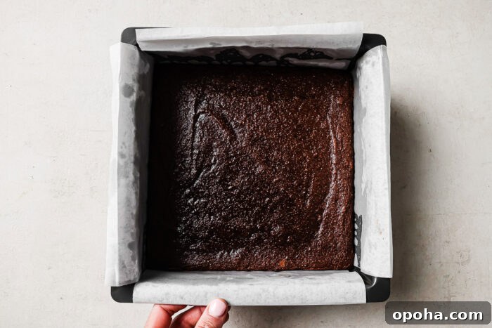 pecan bie brownies out of the oven