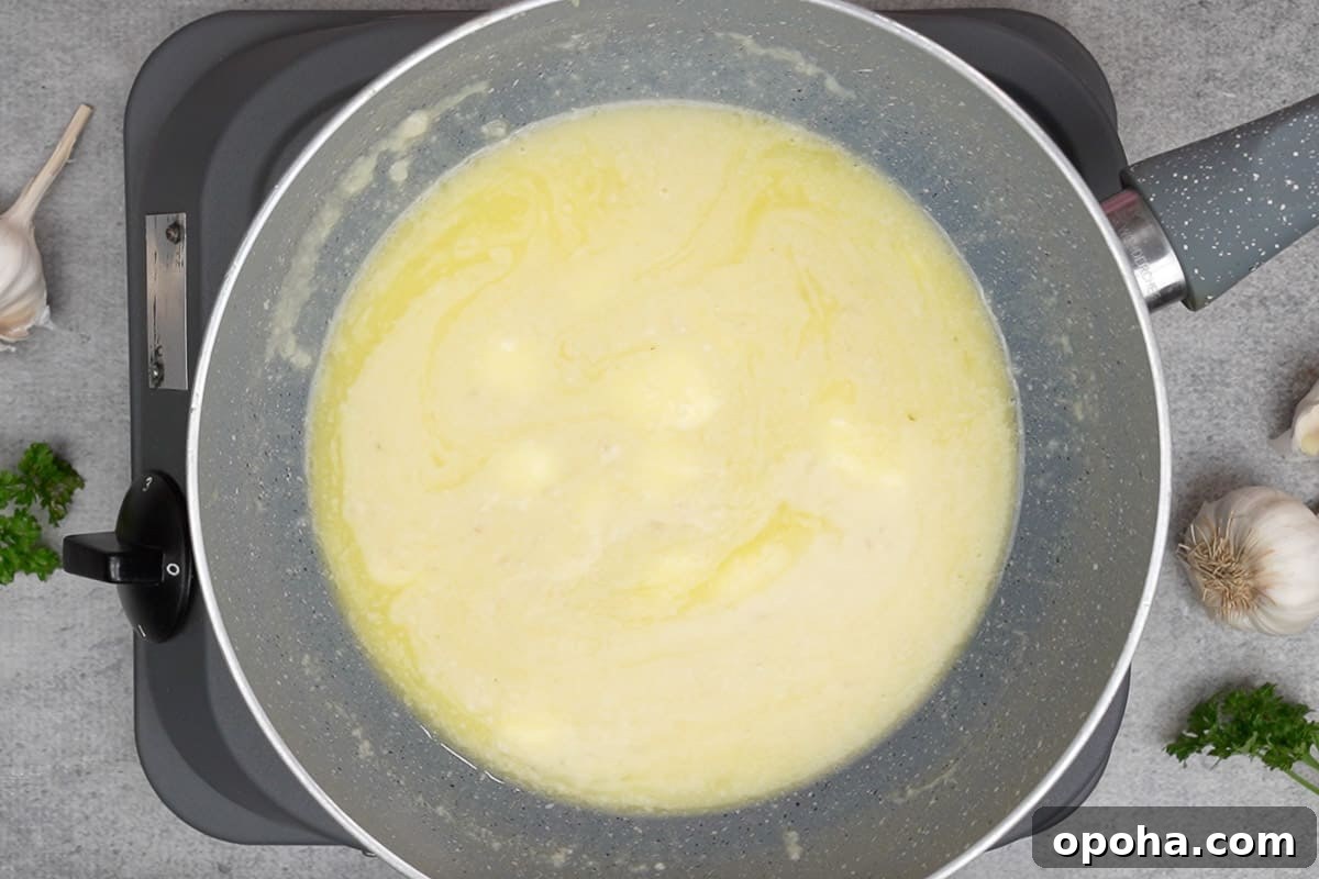 Lemon juice added to the pan.