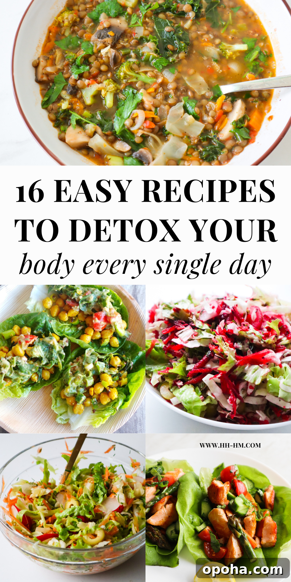 Reduce inflammation and enhance detoxification in your body with these simple detox recipes including smoothies, wraps, soups and salads!