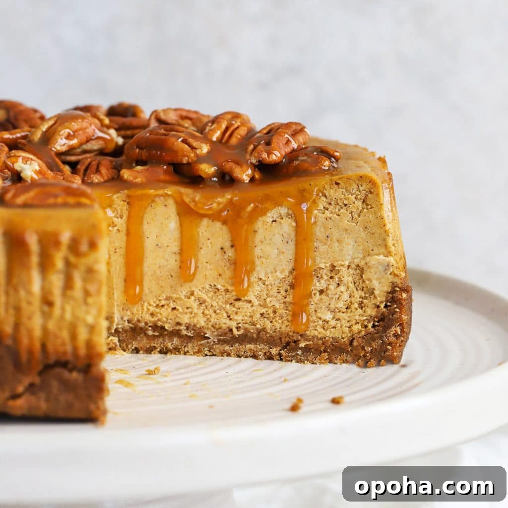 Gluten-Free Banana Cream Pie Recipe — Light, Silky & Delicious 11 front view of gluten-free pumpkin cheesecake