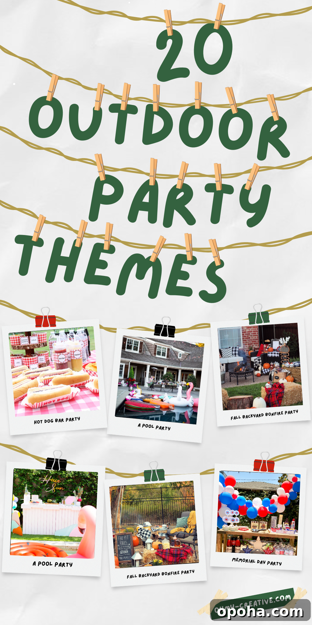 20 Outdoor Party Themes for Every Occasion 4 A collage of different party ideas you can plan outdoors to make your event the talk of the town!
