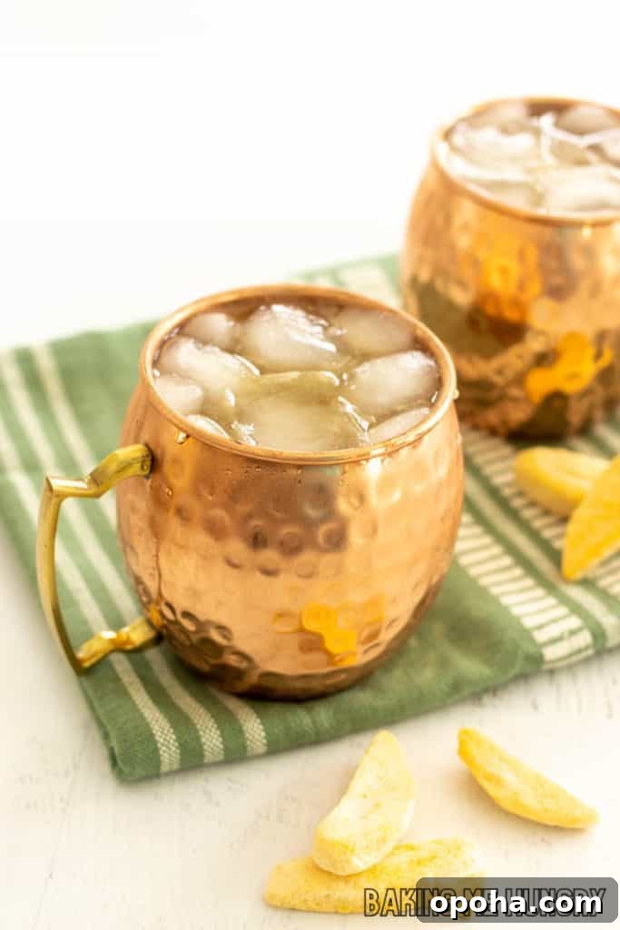 Mango Mule Mocktail Recipe: Refreshing Non-Alcoholic Cocktail 3 mango mule in copper mugs