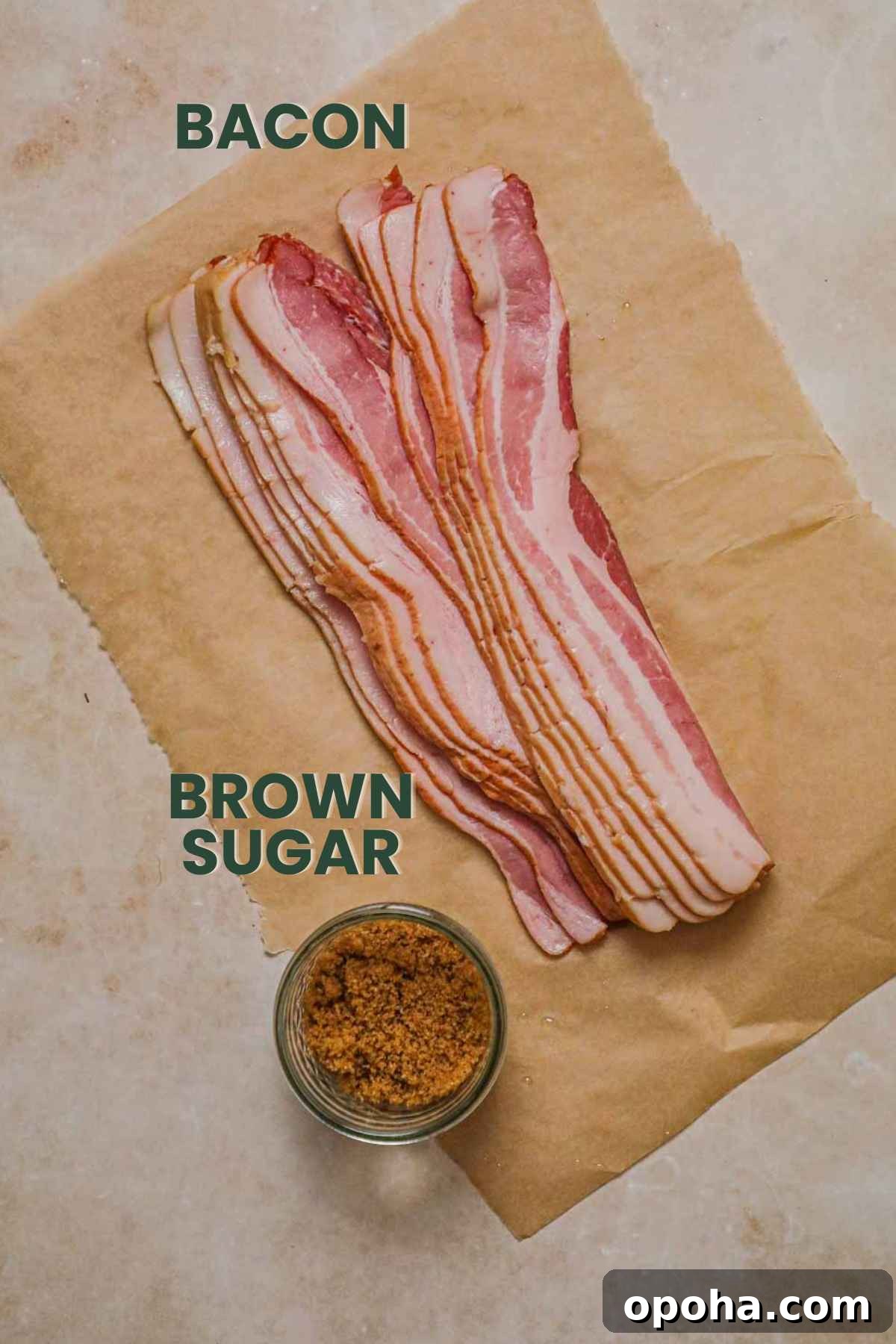Brown Sugar Glazed Baked Bacon Recipe 3 Ingredients to make oven-baked bacon, thick uncured bacon and brown sugar.