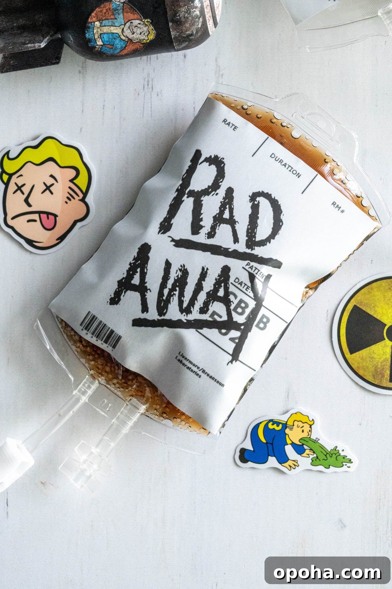 rad away pack on white table