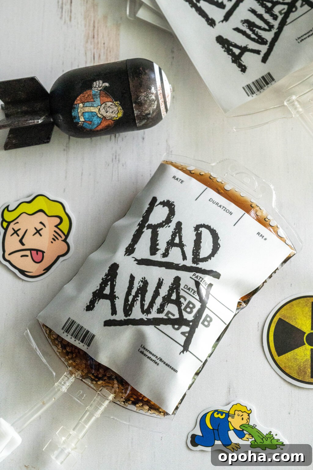 rad away bag on white table