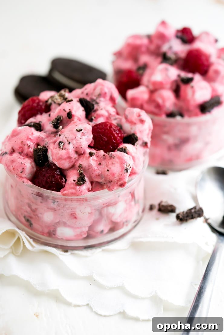 Raspberry Oreo Fluff Dessert Recipe: Creamy No-Bake Treat 2 Raspberry Oreo Fluff