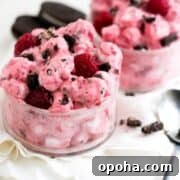 Raspberry Oreo Fluff Salad-- perfectly sweet and tart!