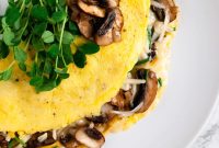 Fluffy Mushroom Omelette Recipe with Garlic and Herbs