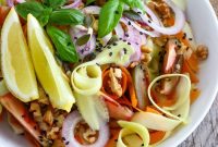 Shaved Zucchini and Walnut Salad with Lemon Vinaigrette