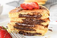 Fluffy Nutella-Stuffed Pancakes