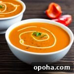 Low Carb Creamy Roasted Red Pepper Soup