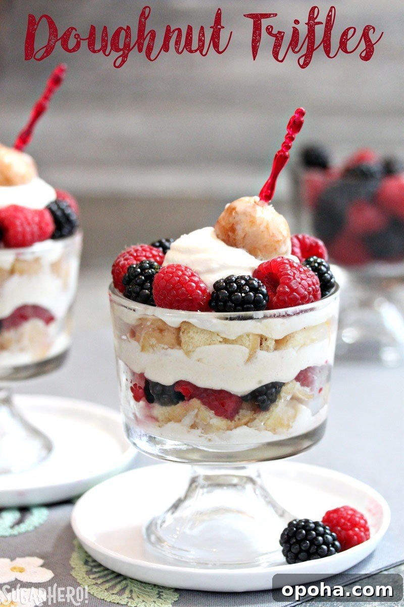 Doughnut Trifles | From SugarHero.com