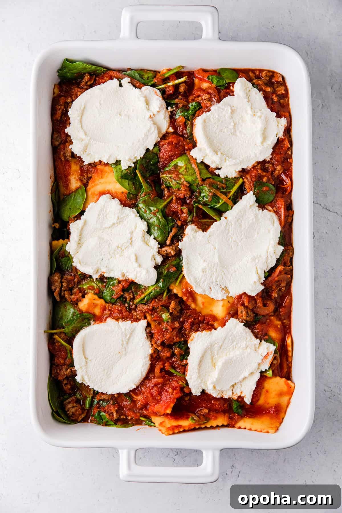 cheesy baked ravioli close up