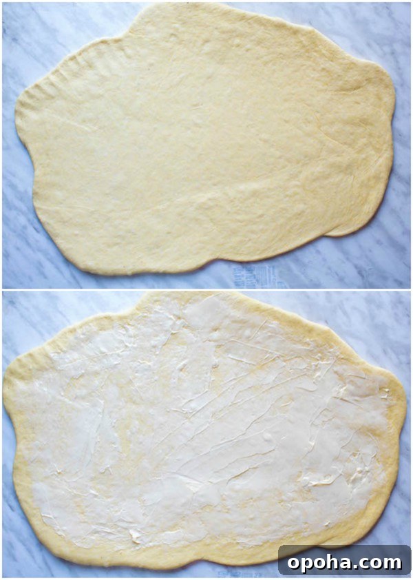 Laminated dough rolled out